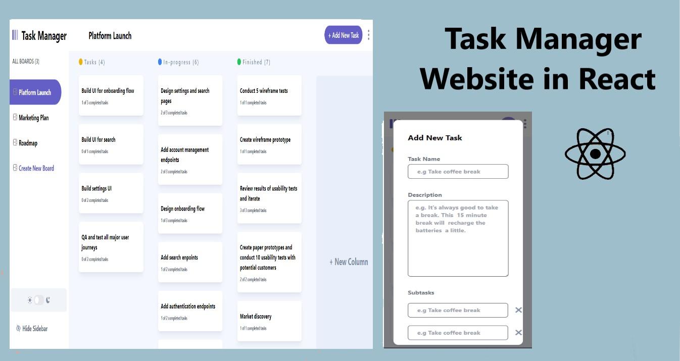 Task Manager Website in ReactJs